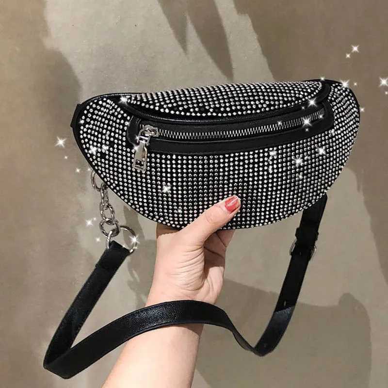 Women Waist Bag Flash Diamond Luxury Fanny Pack Chain Waist Shoulder Crossbody Chest Bags Fashion Banana Belt Bag Hip Bum Purse Z251021