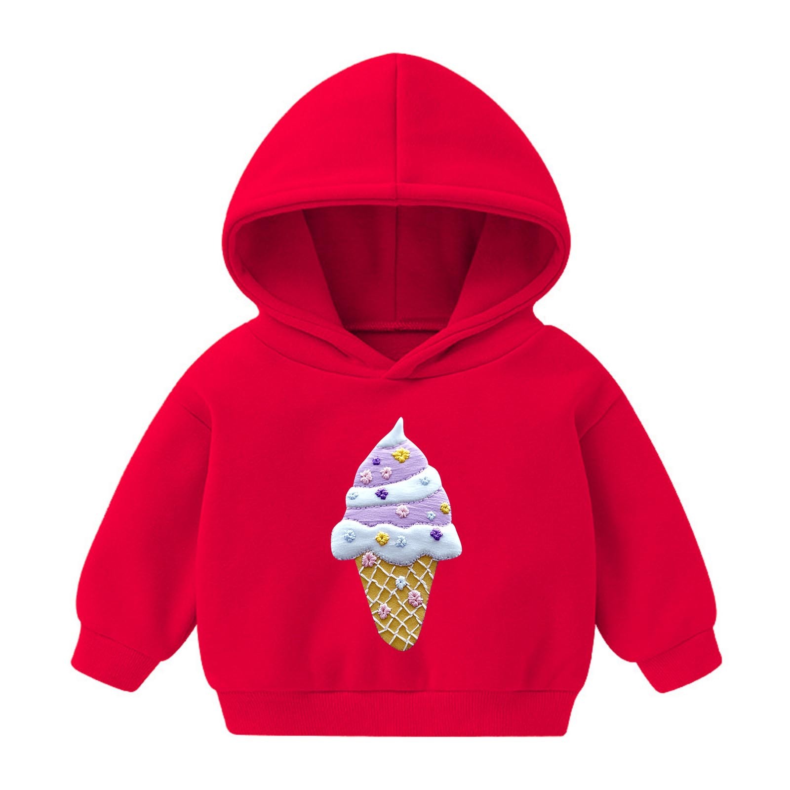 New European and American fashion children's hooded sweatshirt suitable for young children and children's wool pullover casual jacket top