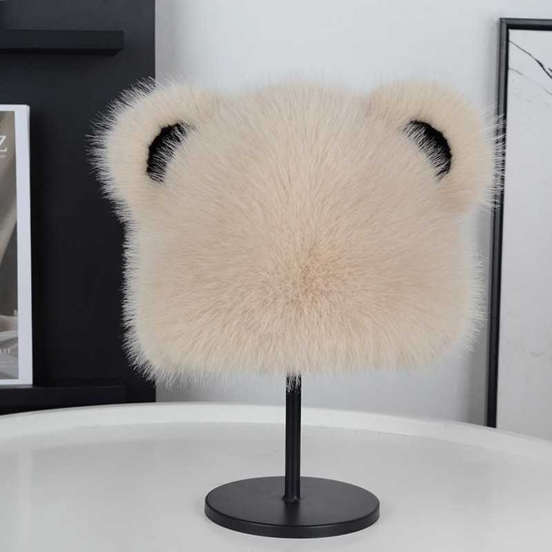 Winter Hat for Women New Thickened Warm Fashion Simple Faux Fox Fur Womens Ear Protection Plush Hat H251020