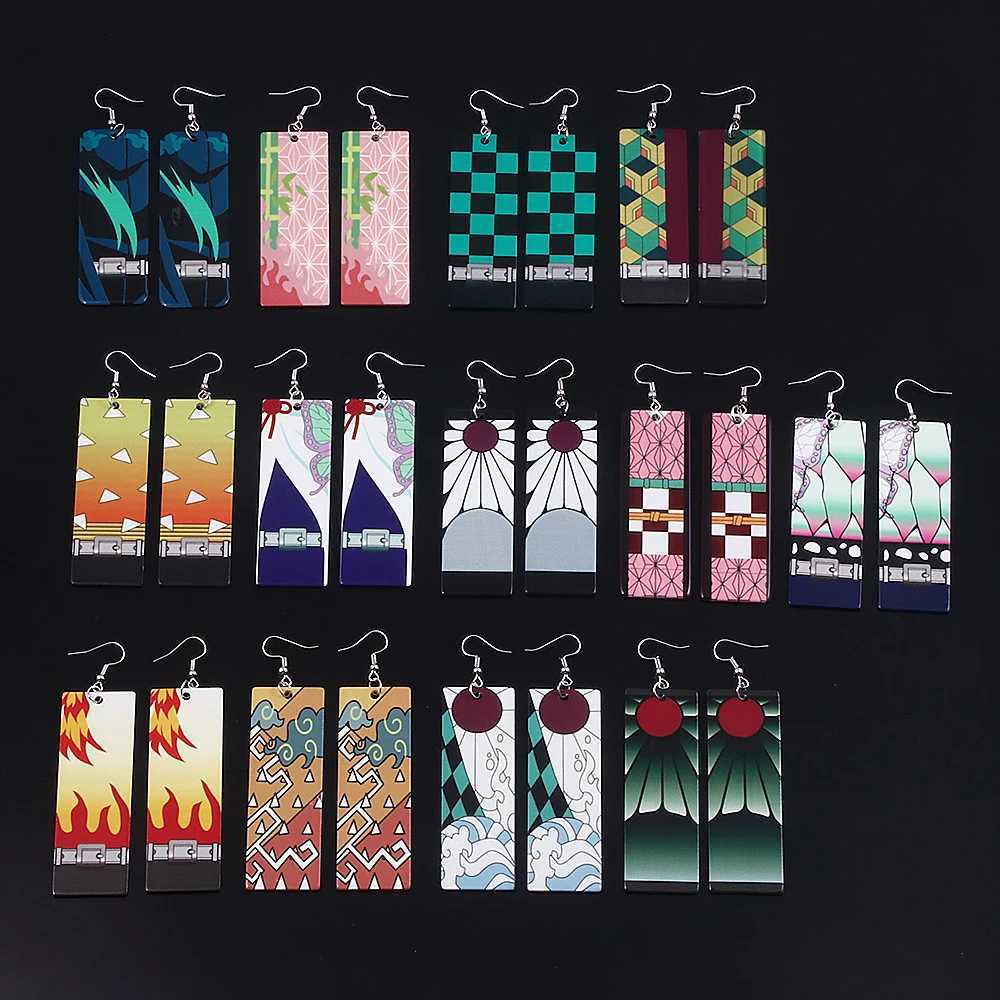 Anime Demon Slayer Acrylic Earrings Kimetsu no Yaiba Tanjirou Nezuko Shinobu Kyoujurou Muichirou Drop Earrings for Women Jewelry J251021