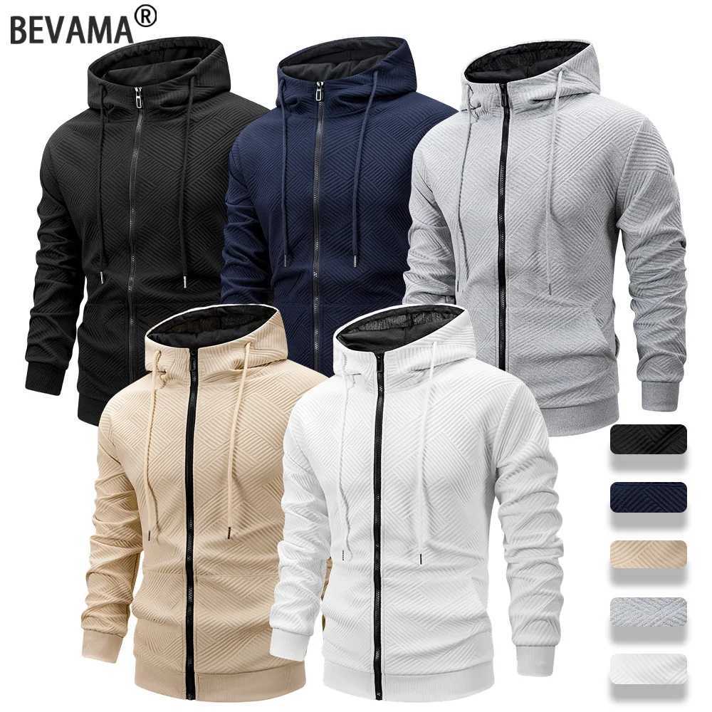 Autumn Casual Mens Hoodies Jacket Solid Color Loose Daily Hooded Sweatshirt Zipper Design Sportswear Coat Long Sleeve Jacket W251021