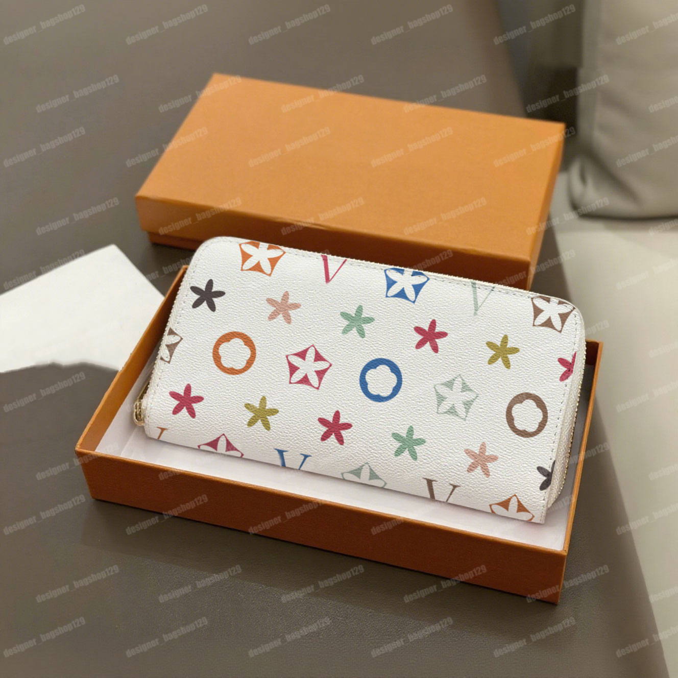 10A Free Shipping Designer Wallets Women Wallet High Quality Genuine Leather Men Wallet Zipper Ladies Long Purse Checked Embossed Flowers Small Wallet bag luxury