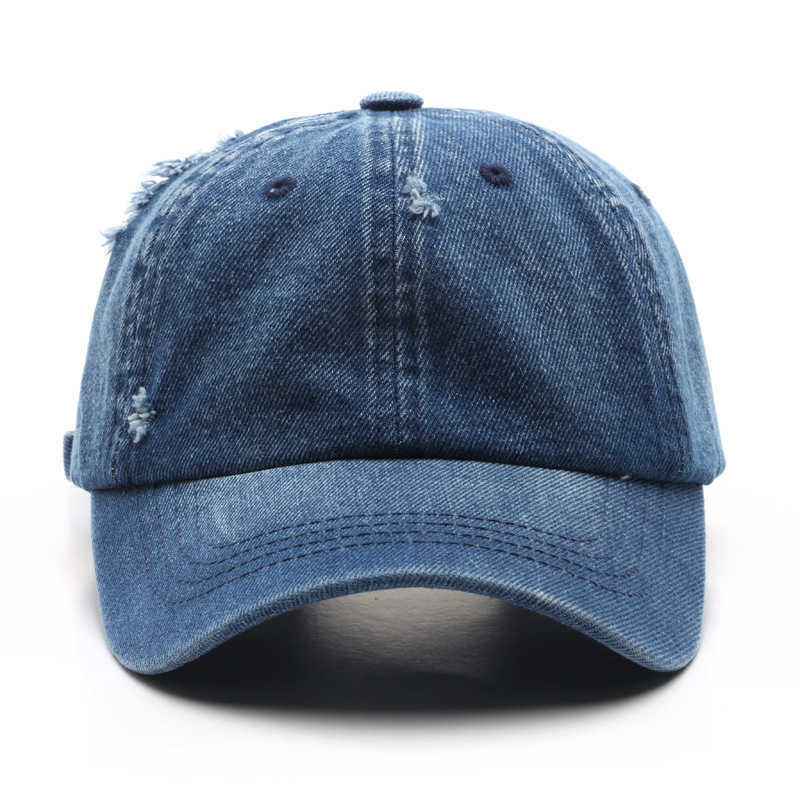 Fashion Distressed Washed Denim Baseball Cap Outdoor Street Style Mens Sun Protection Visor Cap H251020 7IHI