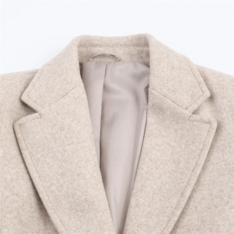 Women Trench Coat Casual Winter Warm Lapel Collar Thick Long Elegant Lady Full Sleeves Chic Streetwear Outerwear 251017