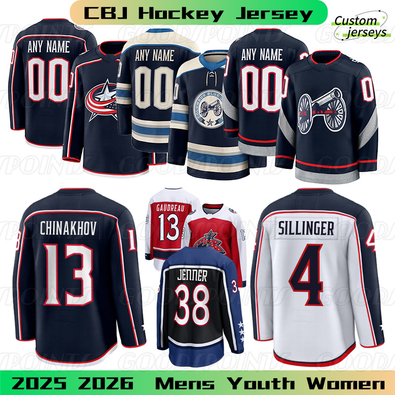 ColumbusS hockey jerseys Johnny Gaudreau Boone Jenner Werenski Merzlikins Sean Monahan Blue Jackets jersey Adam Fantilli Kirill Marchenko 2025 mens hockey jersey