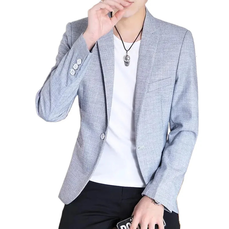 Men Blazer Slim Fit Fashion Business Handsome Gentleman Korean Version of British Style Leisure Slim Solid Color Wedding Work 251021