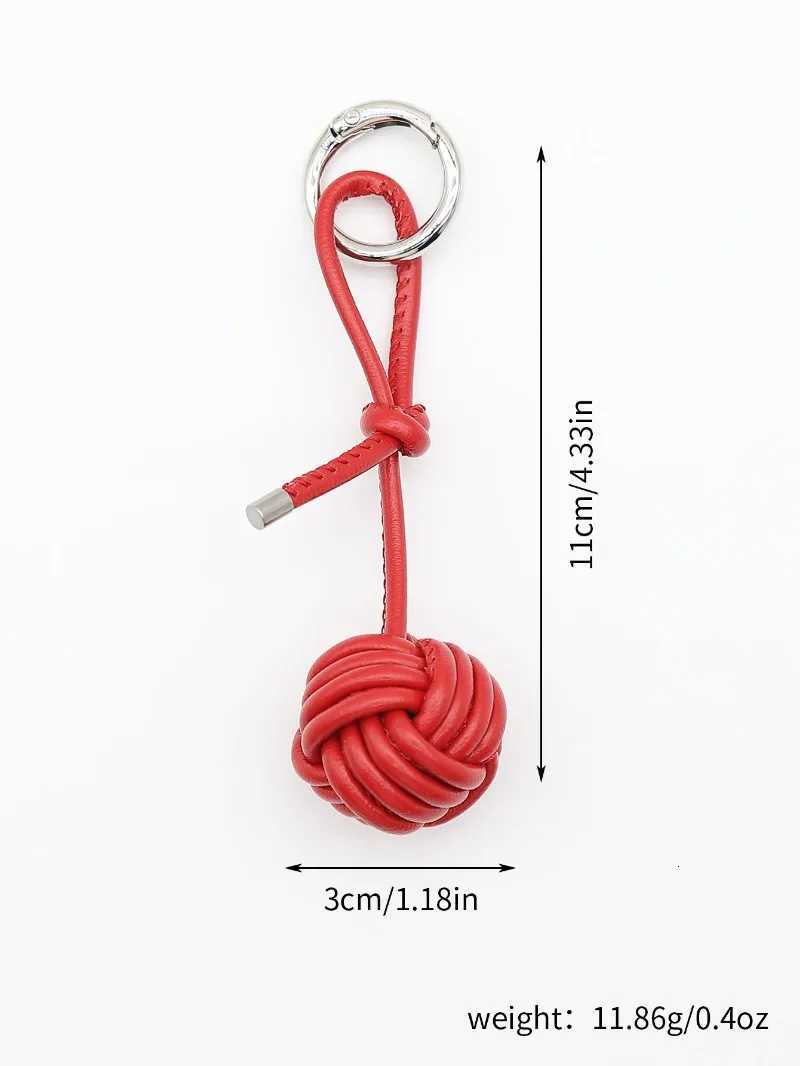 New INS Style Creative Key Chains PU Leather Handwoven Key Ring Spherical Pendant Personalized Niche Keychain W251021