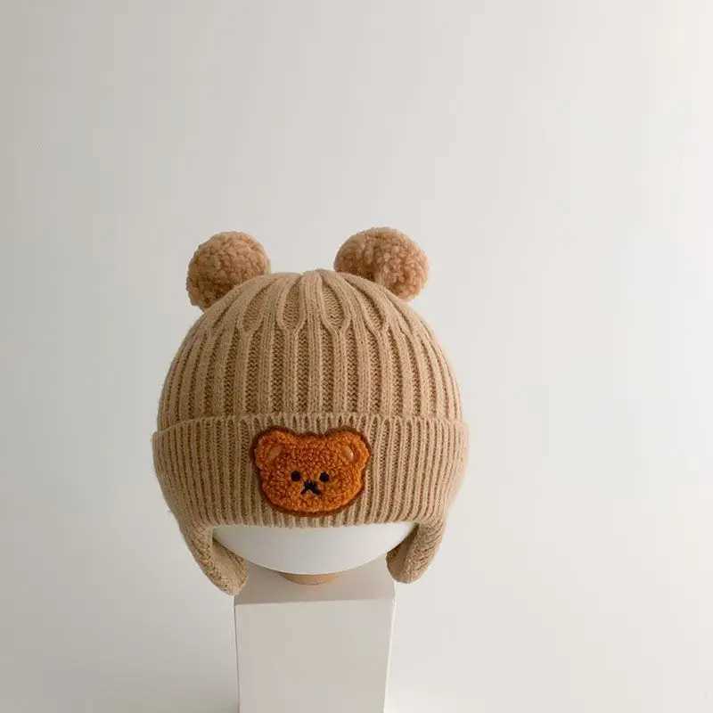 Autumn and winter childrens warm hat baby hat Korean version cute little bear ear protection hat thickened warm windproofhat J251021