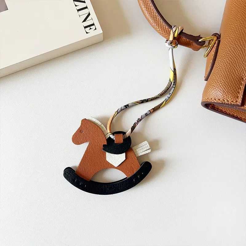 Sheepskin Hand Sewn Pony Keychain Car Rearview Mirror Bag Rocking Fun Hanging Decoration Threedimensional Ornament Gifts W251021