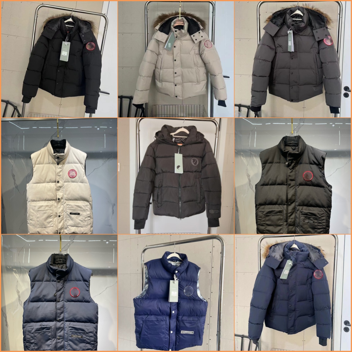Men's Down Coat Goose Embroidery Casual CollarLarge Down Coat Styles Available International Clothes Outerwear Flight Jacket