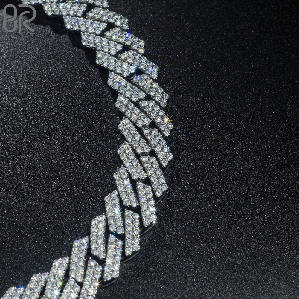 18mm 18 VVS Moissanite Cuban Link Chain Necklace Custom Thick Bling 925 Sterling Silver Hip Hop Rapper Fine Jewelry