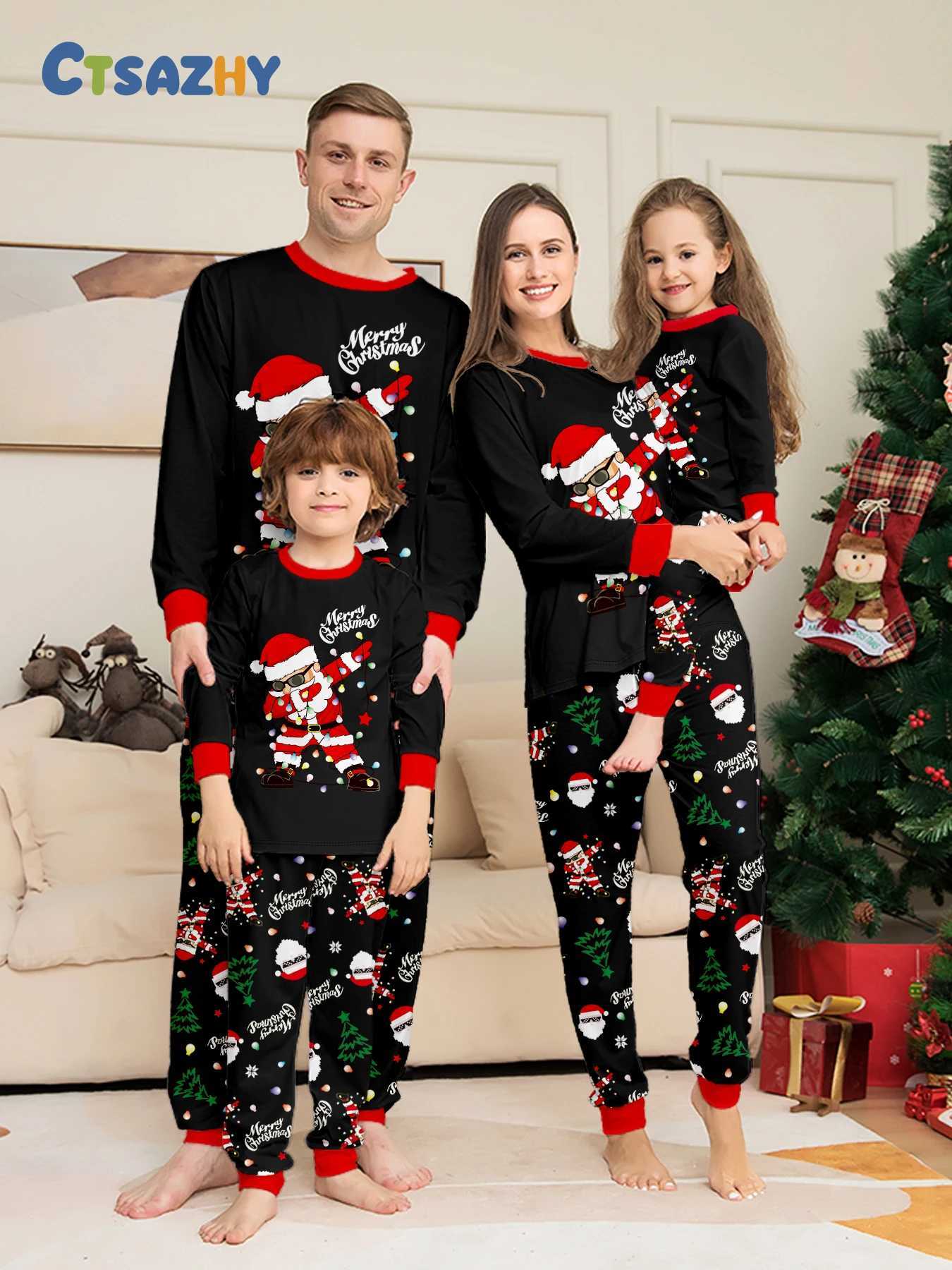 Family Matching Christmas Pajamas Set with Santa Claus Print Festive Xmas Loungewear L251021SA8N