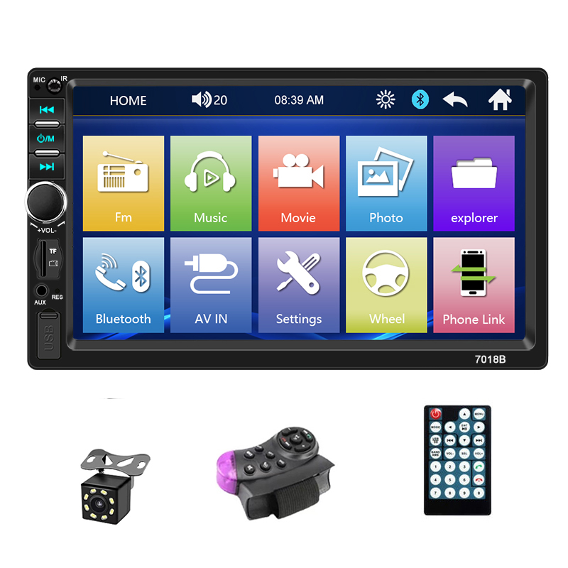 Universal 2 Din Car Radio 7" HD Touch Screen Autoradio Multimedia Player Universal Car Stereo MP5 Player Bluetooth Car Player With Rearview Camer