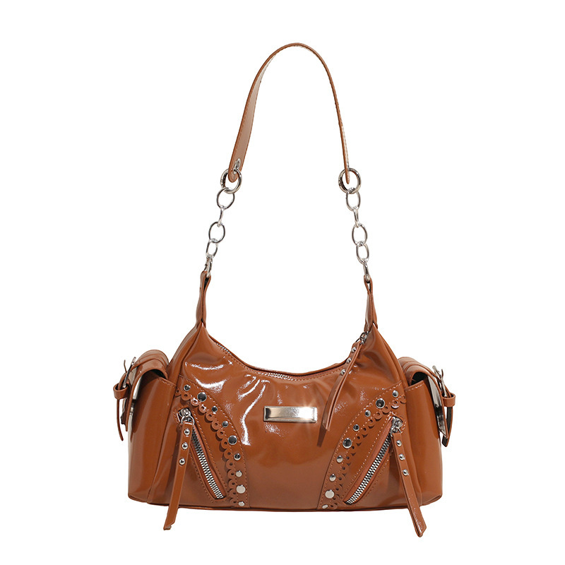 Autumn And Winter New Retro Style Designer Bag Women's Armpit Bag New Fashion Rivet Decoration Y2K Spicy Girl Luxury Handbag Women's Shoulde