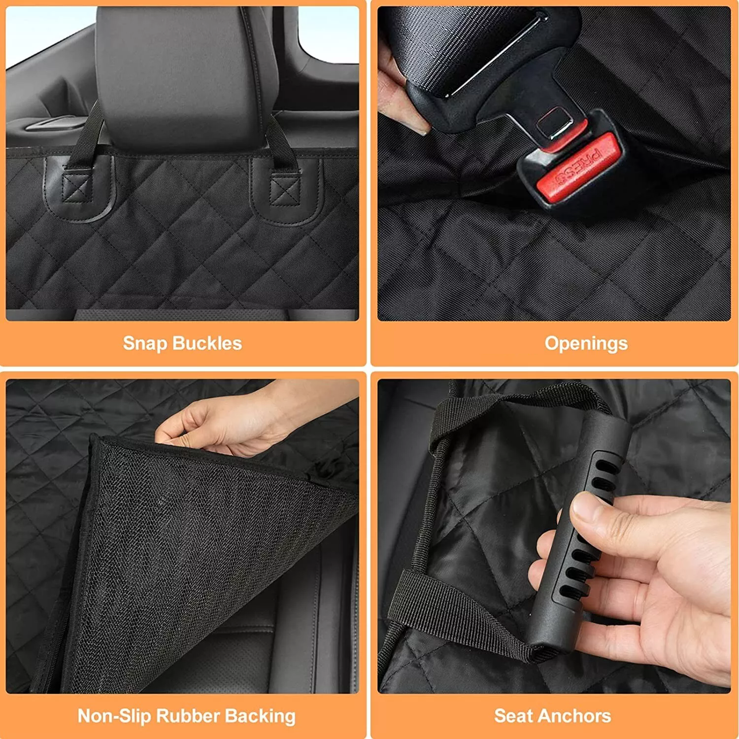 Dog Car Seat Cover Seat Extender Dog Hammock Backseat Heavy Duty Nonslip Durable Safety Waterproof Pet Mat Back Seat Covers for Cars Trucks and SUVs
