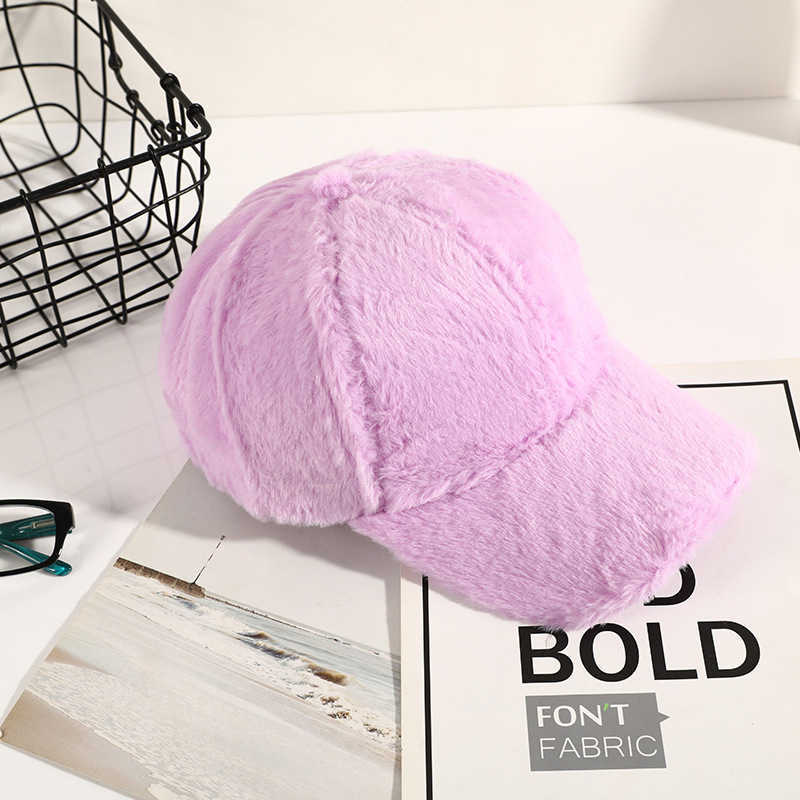 Plush Baseball Cap for Women Winter Large Head Circumference Stylish Ear Protection Duckbill Cap Autumn Winter Hat H251020