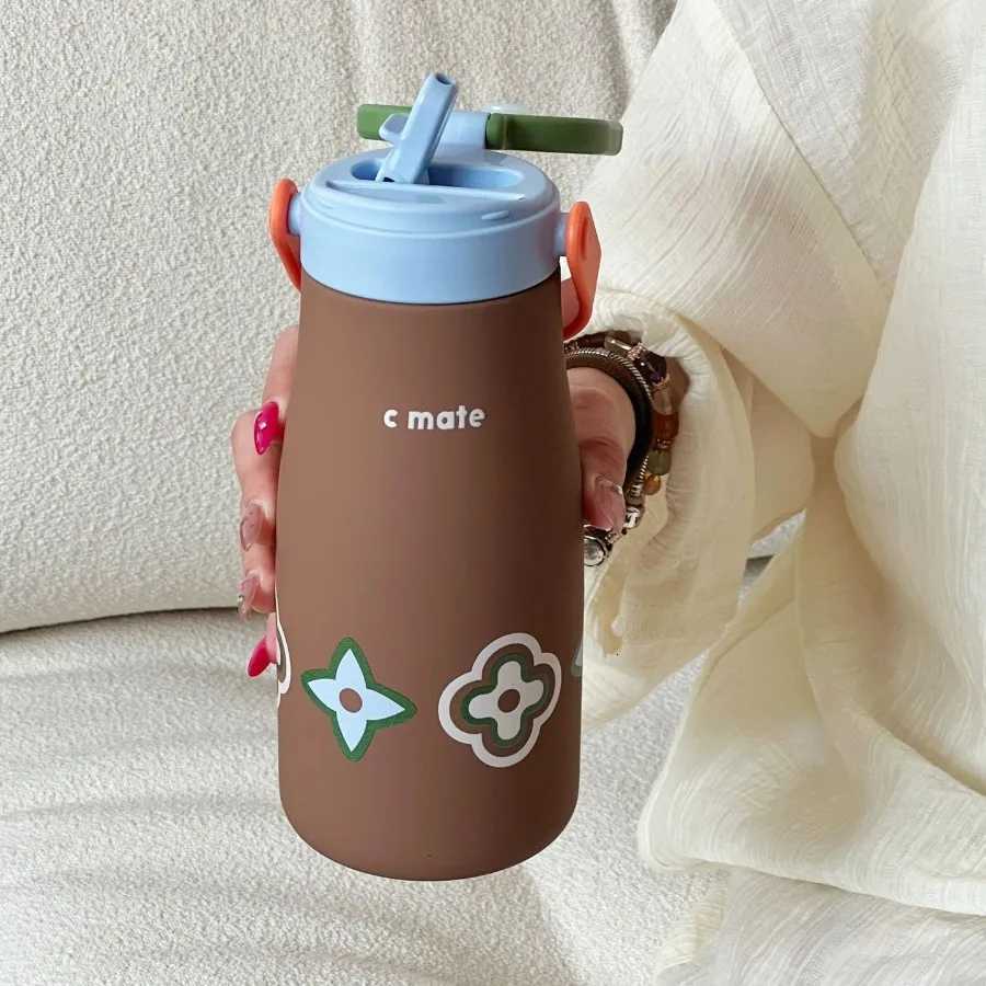 Highcolor value handheld straw ceramic liner doubledrinking insation cup texture printing portable couple fem students Y251021