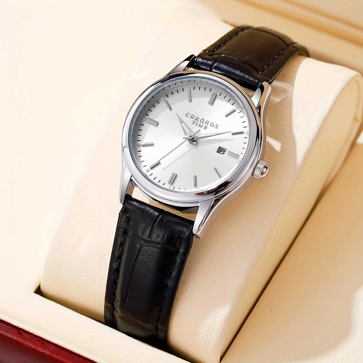 CHRONOS Womens Fashion Elegant Leather Str Calendar Quartz es for Daily Work Travel Tren Womens StudentXJ251021