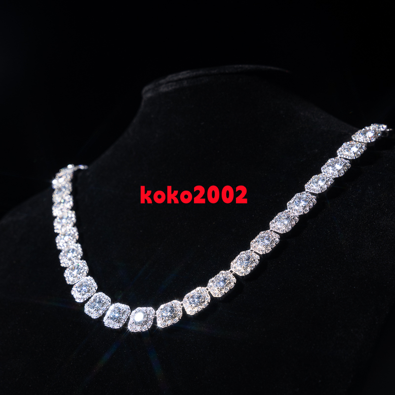 Custom Fashion Rock Candy Necklace Iced Out VVS Moissanite Chain Exquisite 925 Silver Diamond Necklace Tennis Chain Gift