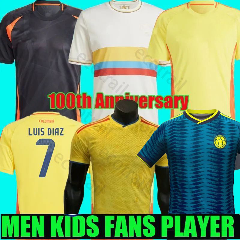 Colombia 2026 World Cup Home Centenary soccer jersey 100-years anniversary 2024 2025 james LUIS DIAZ L.DIAZ J.LERMA Copa America Home away men kids kit Football uniform