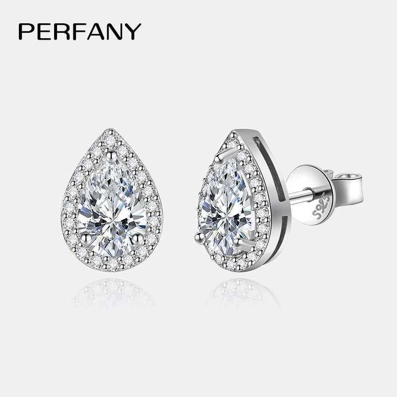 PERFANY 1CT Moissanite Earrings for Women S925 Pure Silver Water Droplet Cutting Laboratory Diamond Earrings Luxury Jewelry J251021