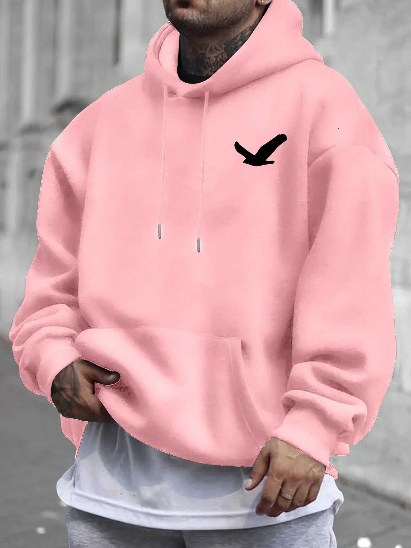 Mens Casual Hooded Sweatshirt Print Kangaroo Pocket Adjustable Drawstring Hood Machine Washable Regular Fit Casual Wear Hoodie W251021