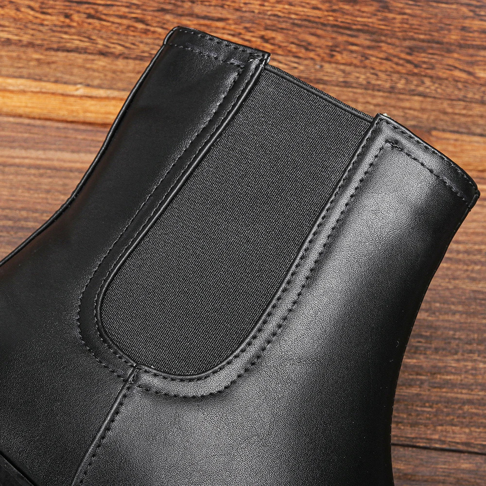 Size 40 Men Heightened Shoes Fashion Men highheeled Boots Leather Chelsea Ankle Boots G18251020