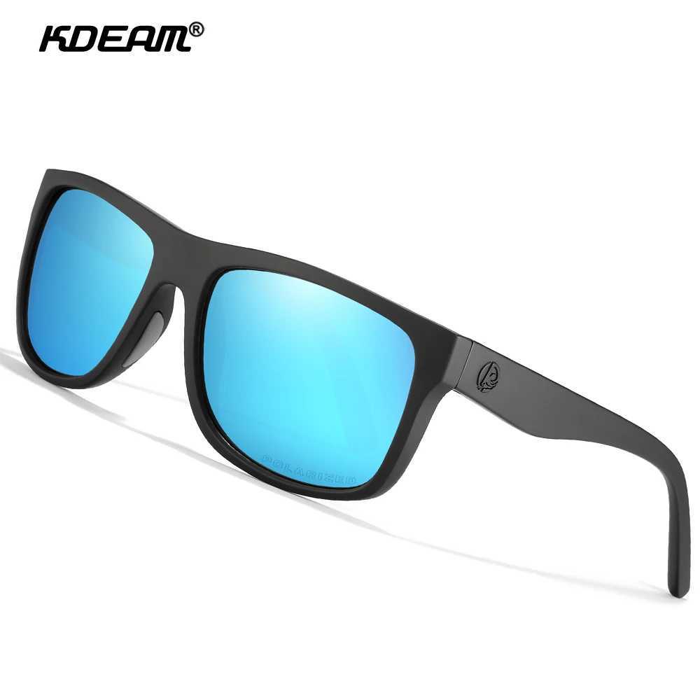 KDEAM Polarized Sunglasses Men Sports Tridimensional Brand TR90 Square Sun Glasses All Black With Zipper Case KD0721 J251114