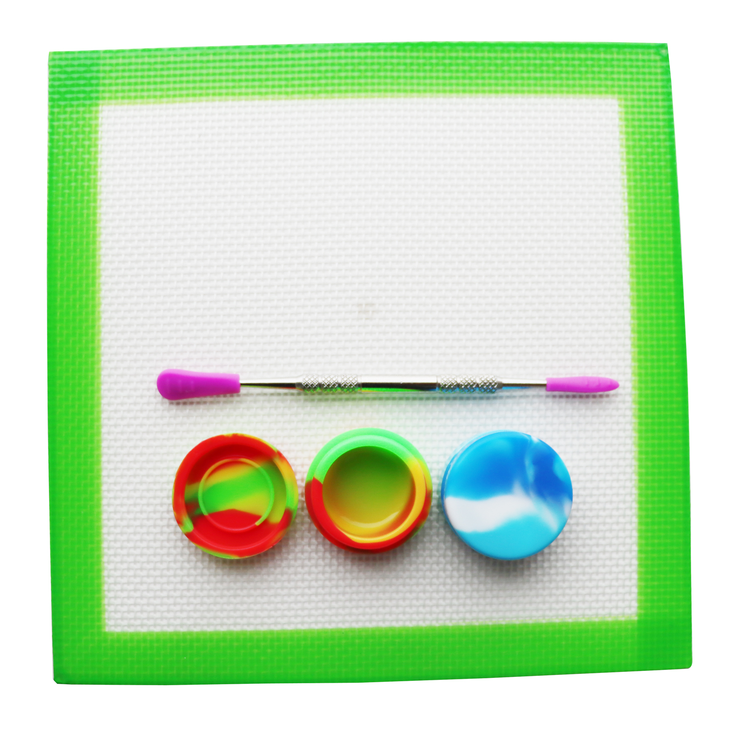 Colorful Silicone Jar Containers Dab Wax Tools dabber tool big silicone pad mat Dab jars Container kits for wax bongs dab rigs smoking pipes Accessori