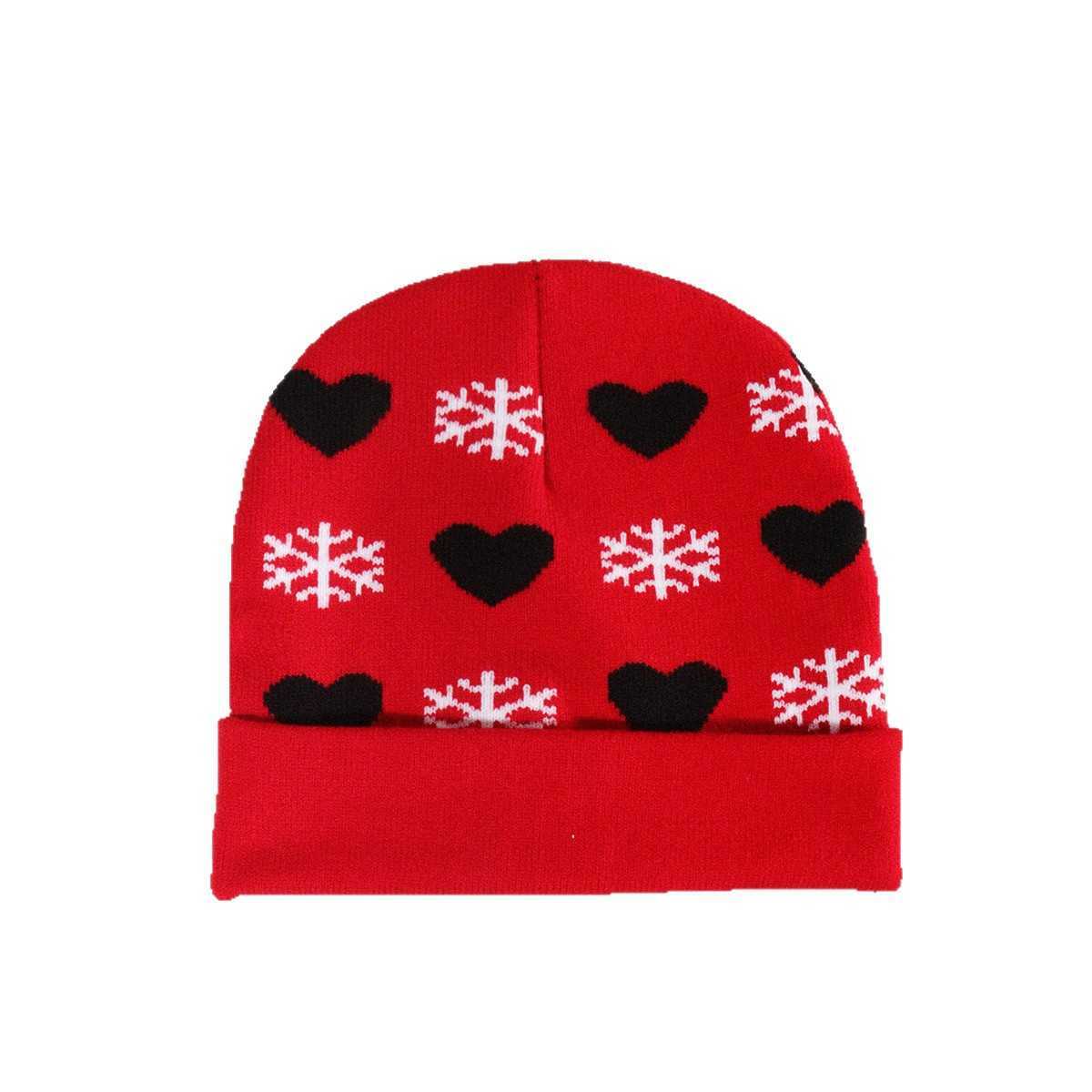 New Autumn and Winter Jacquard Hat Snowflake Love Heart Christmas Style Knitted Hat Warm Casual Fashion Cold Hat H251020