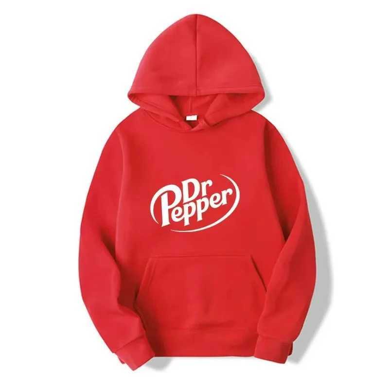 Autumn Warm Dr Pepper Letter Printed Hoodies Street Men Fashion Fleece Sweatshirts Casual Unisex Pullover Tops W251021