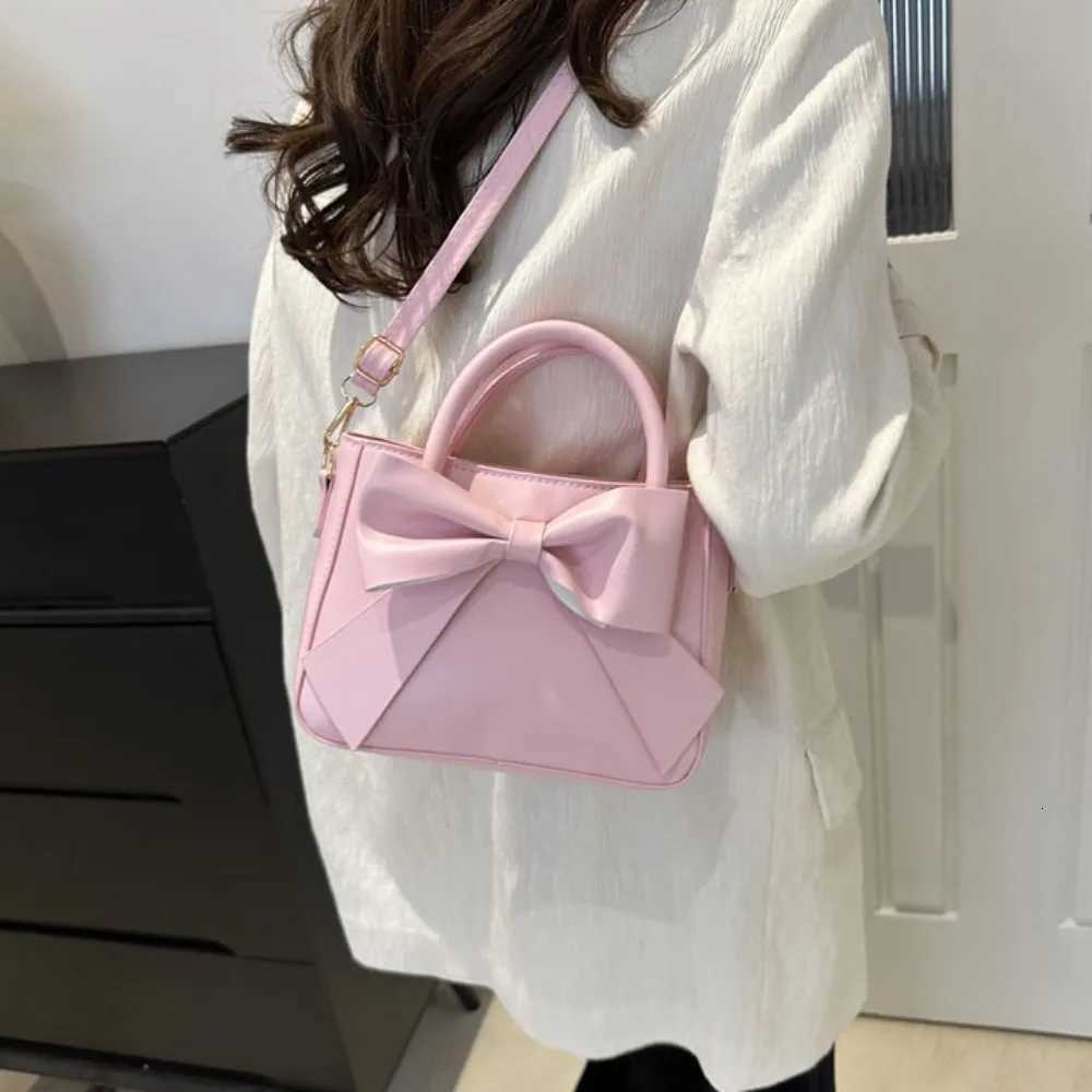 Trendy Bow Lady Shoulder Bag Handbag Solid Underarm Bag Daily Commuting Bag Casual Messenger Bag Sweet PU Leather Square BagXJ251021
