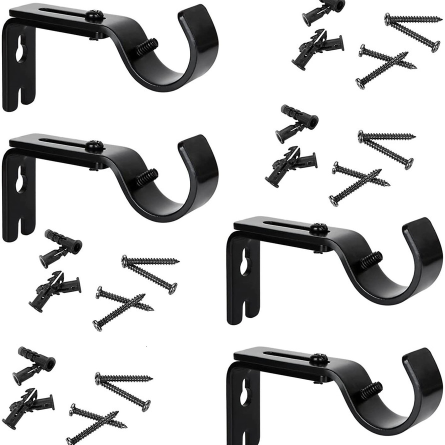 Modern Minimalist Accessories Iron Adjustable Curtain Single Rod Bracket Support Frame