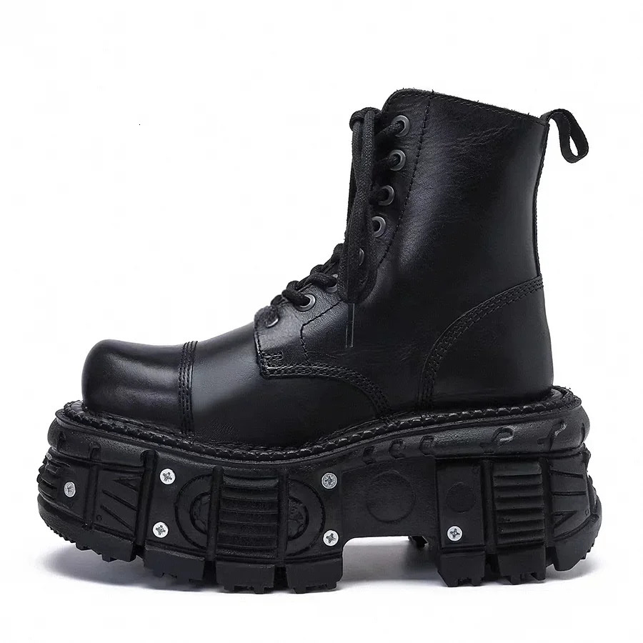 Leather Heightened 10cm Thicksoled Mens Hightop British Style 2025 Trendy Mens Boots251020