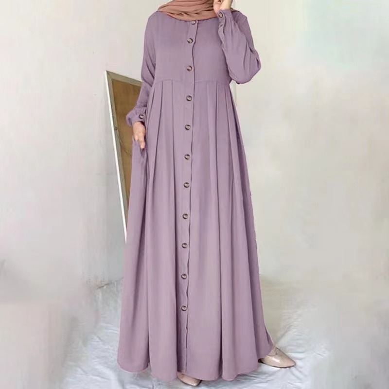 U1021Spring and autumn long skirt plus size women's loose temperament commuting long robe dress