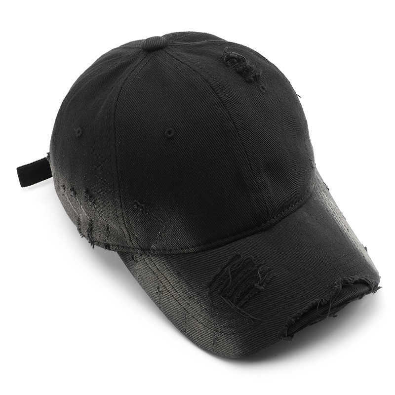 Style Personality Women Spring and Autumn Fashion Stonewashed Distressed Baseball Cap Outdoor Men Travel Sun Protection Baseball Cap H251020