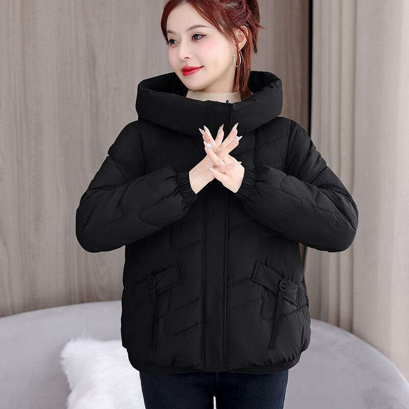 2024 Winter New Short Style Stand Collar Lightweight Loose Women Cotton Jacket Small Coat Trend Foreign Trade