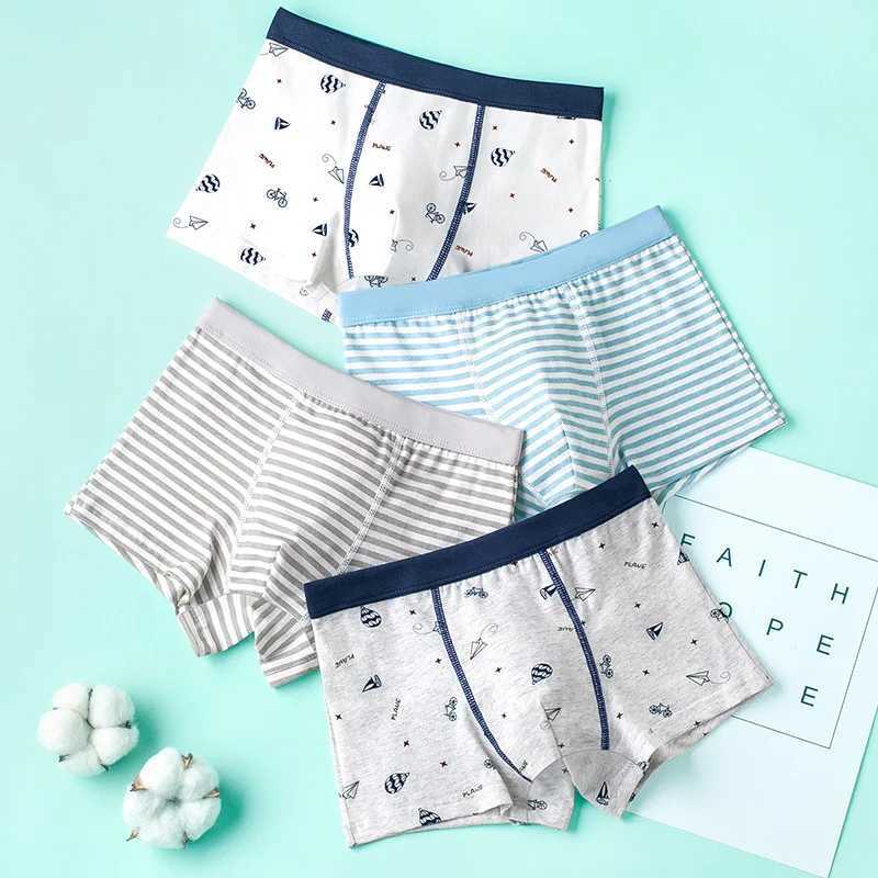 4pcsKids Boxer Shorts Boys Cotton Underwear Summer Lightweight Anti Microbial No Ride Up Seamless Cartoon Underpants J251021