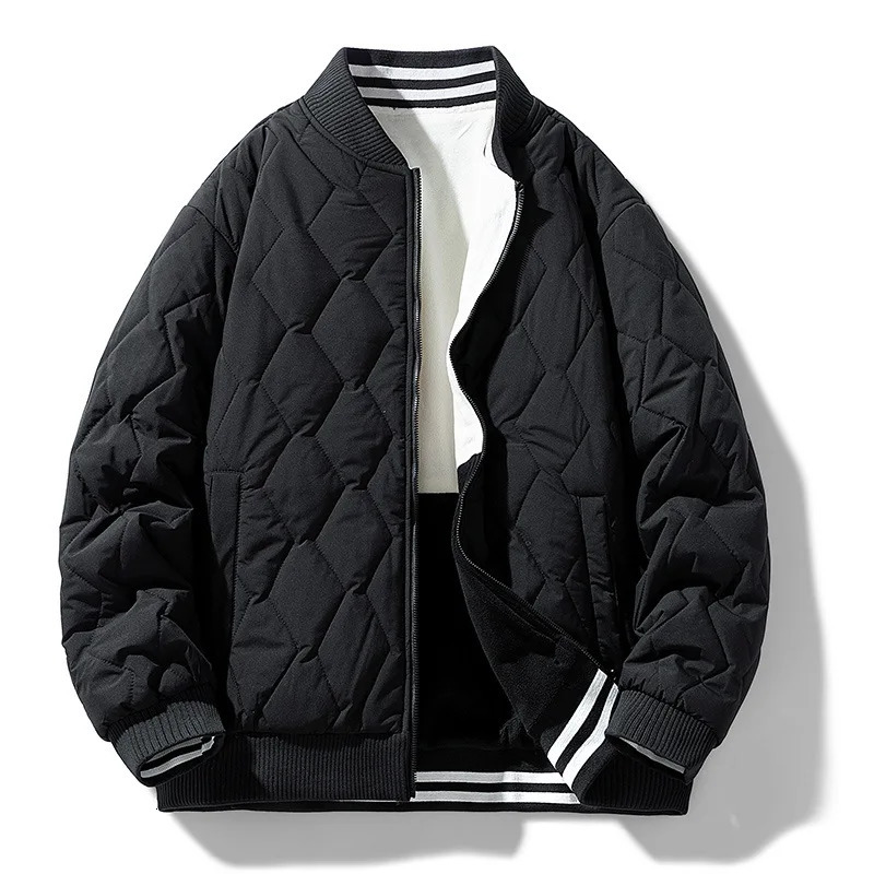 Mens Sports Jacket Two Sides Wear Cotton Padded Jacket Winter Warm Baseball Coat Male Clothes Big Size Mens Parka Male Fashion 251021