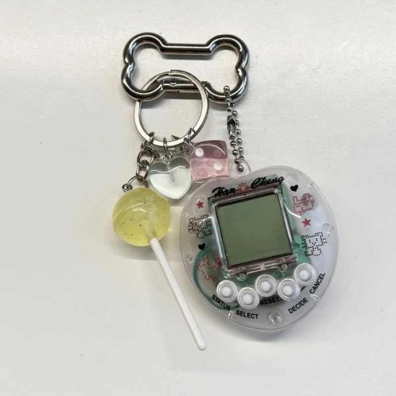 Korean Fashion Rainbow Game Console Bone Keychain Kawaii Harajuku Charm Y2K Crystal Heart Lock DIY Bag Pendant Keychain Vintage W251021