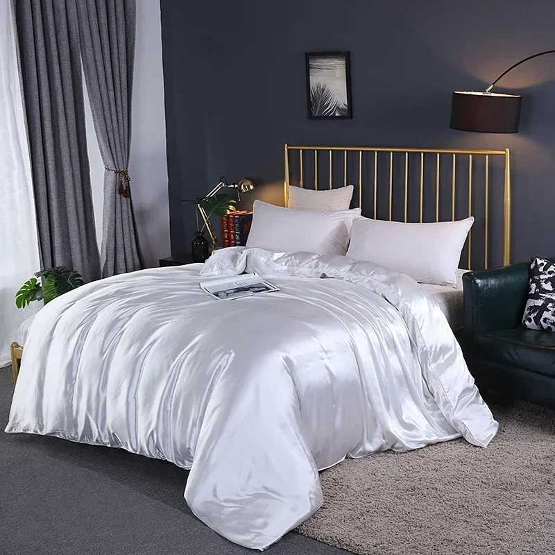 Luxury Stain Mulberry Silk Duvet Cover King Smooth Beautify Skin Silk Blanket Covers Soft Comfort Comforter Covers Quilt Cover W251021