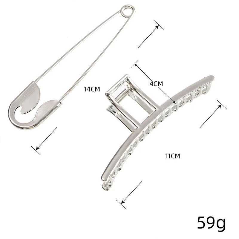 1pc Giant Safety Pin Metal Hair Clip Alloy Ladies Hair Accessories Fashion Hair Clips for Casual and Fashionable HairstylesW254021
