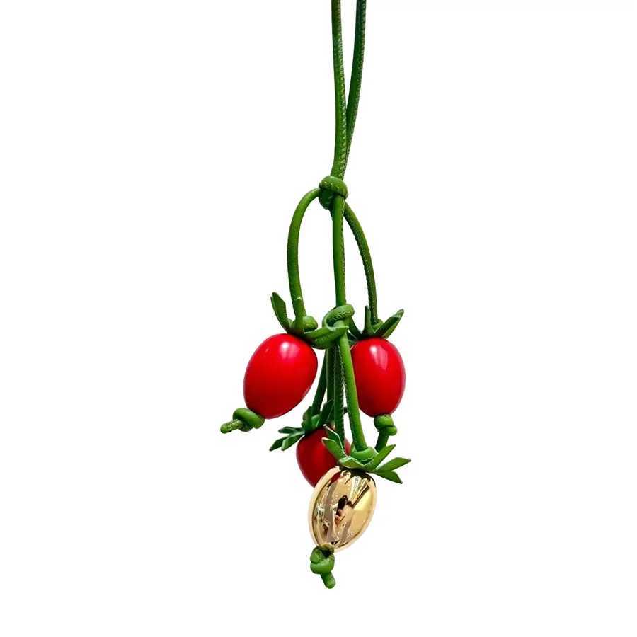 Fruit Flower Charm Keychain Mulberry Strawberry Tomato Pea Insect Chamomile Tulip Tree Key Bag Accessories J251121