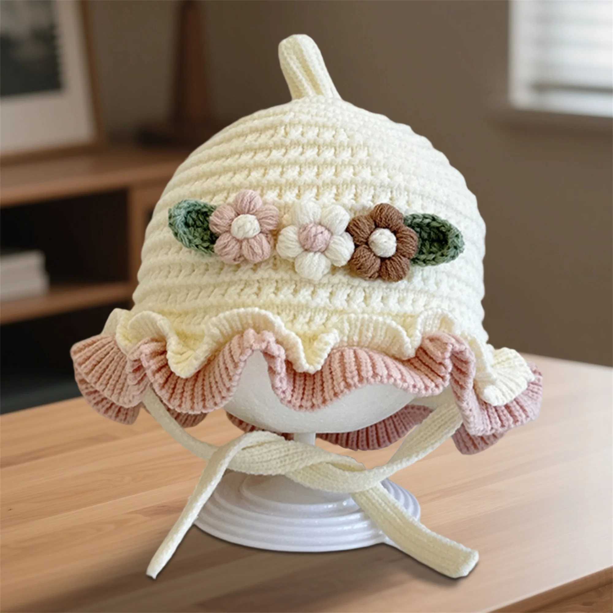 Cute Toddler Girls Pom Beanie Hat with Ear Flaps Warm Knit Winter Cap for Outdoor Activities and Playtime J251021