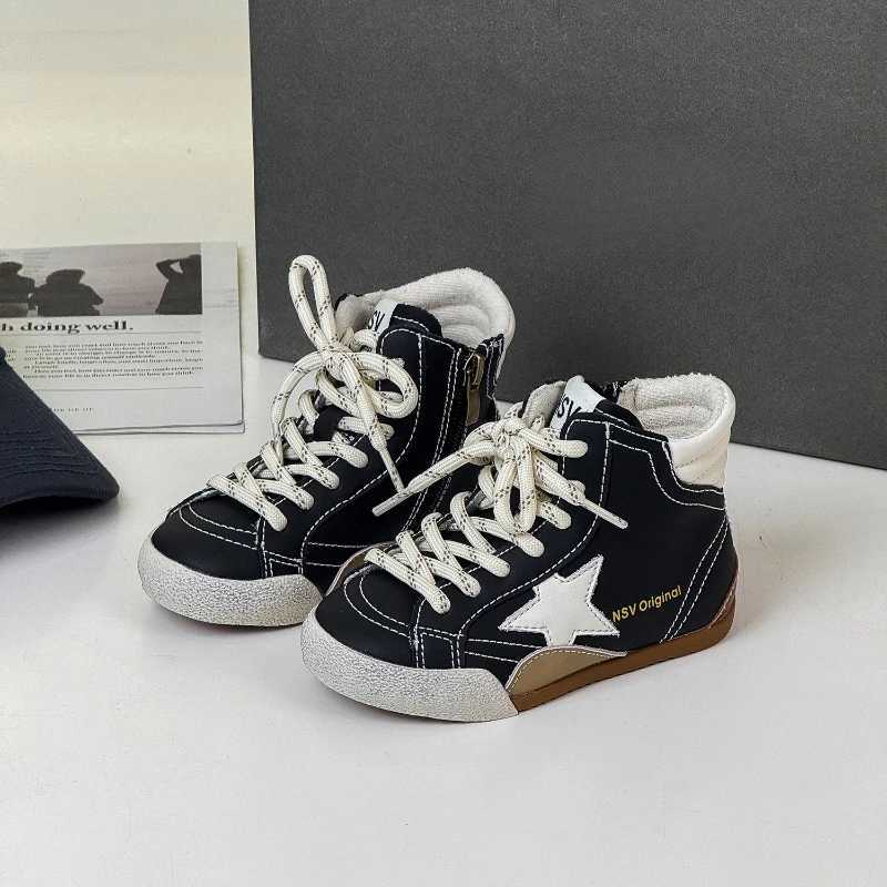 New Autumn Winter Childrens Boys Girls Koreanstyle Fashionable Hightop Sneakers Kid Toddler Flat Casual Skate Shoes C251021