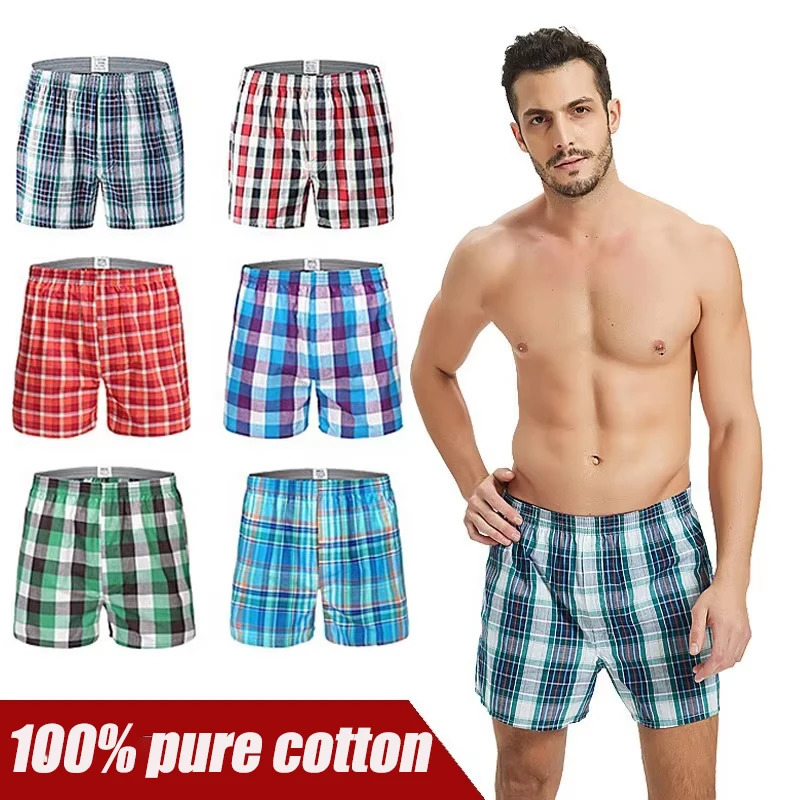 FARDLY Mens Cotton Classic Checkered Pants Random Loose Boxer Shorts Skin friendly Comfortable Breathable Underwear Gentlemen 251021
