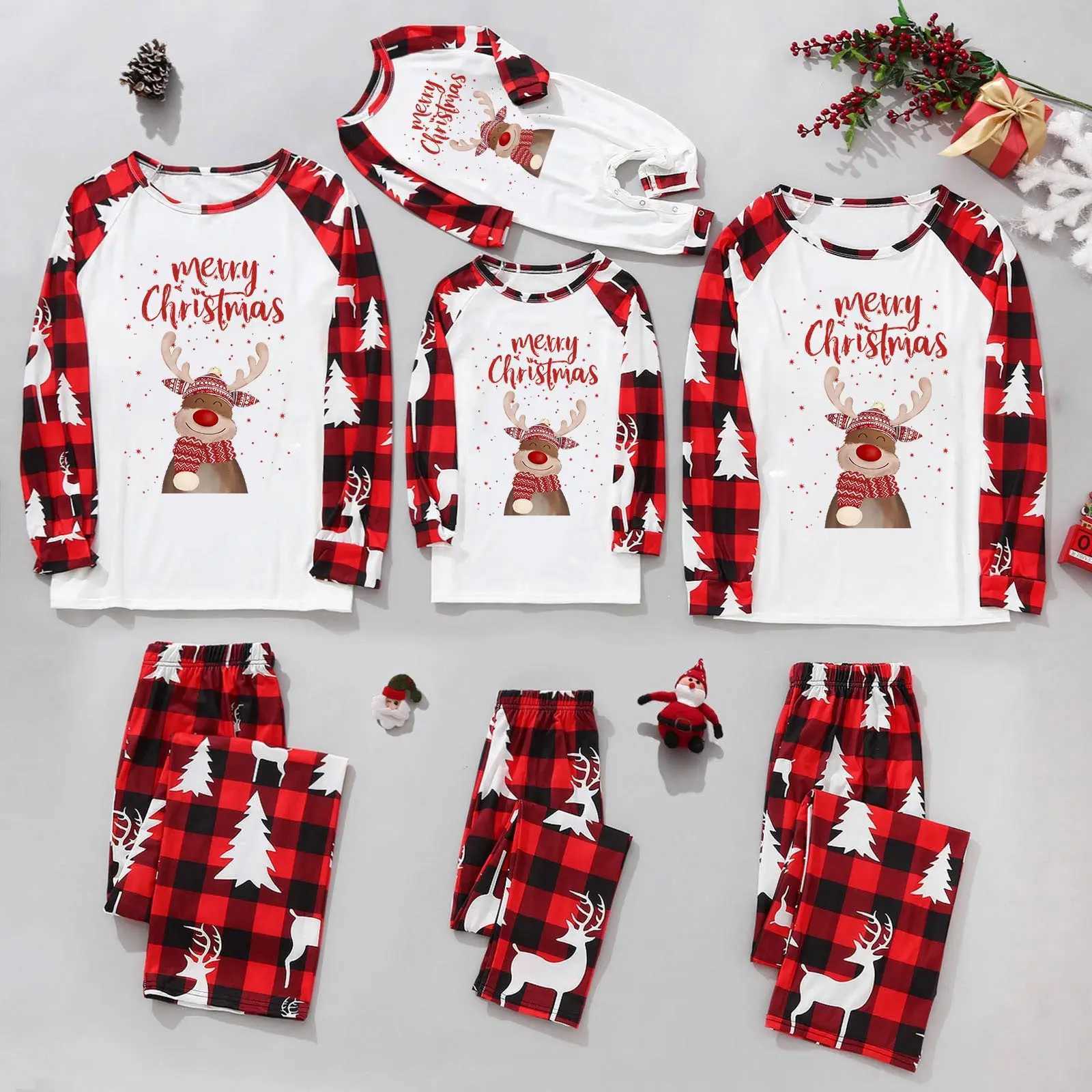 Christmas Pyjamas Family Set Pyjamas Christmas Partner Women Men Children New YearS Clothes ParentChild Matching Pajamas Set L251021STYJ