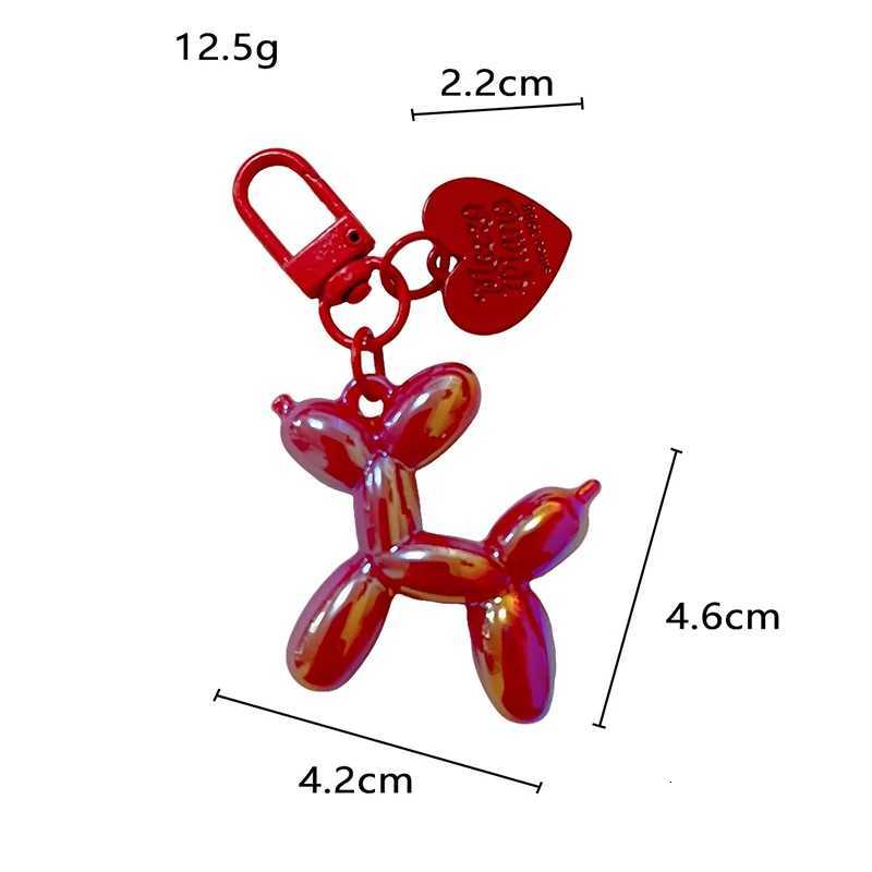 Cute Acrylic Cartoon Balloon Dog Keychains for Women Y2K Bag Pendant Couple Car Key Chains Jewelry Gift Decoration Accessories W251021