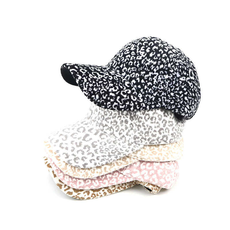 Autumn Winter Hat Women Leopard Print Baseball Cap Warm Fashionable Duckbill Cap Outdoor Casual Personality Versatile New Trendy Hat H251020