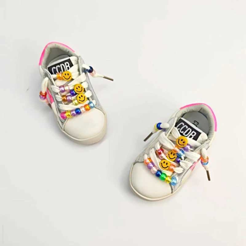 Spring Childrens Girls Genuine Leather Colorful Star Board Shoes Kids Toddler Princess Smiling Face Soft Soles Walking Shoes C251021